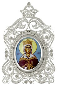 Икона Ирины из серебра