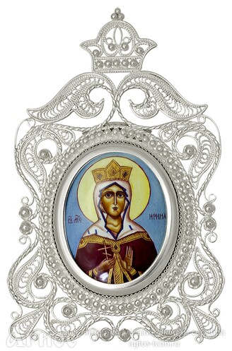 Икона Ирины из серебра, фото 1