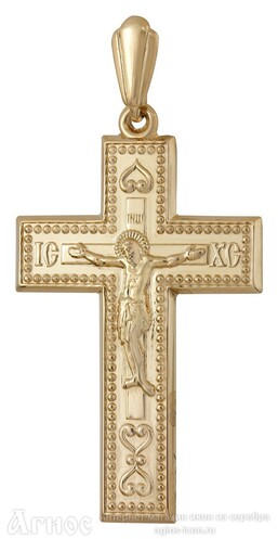 Большой золотой крестик Четырёхконечный, фото 1