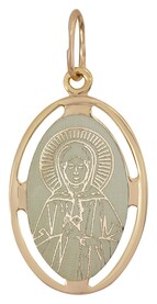 Нательная иконка Матроны Московской из серебра с позолотой