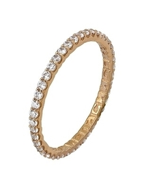Православное кольцо золотое женское "Спаси и сохрани" с фианитом