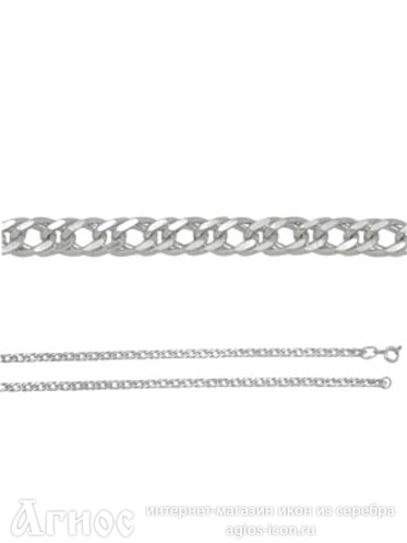 Серебряная цепь "Двойной ромб", 9.50 г, фото 1