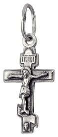 Православный нательный крест осмиконечный из серебра