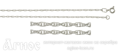 Серебряная цепь "Двойная кордовая", 4.45 г, фото 1