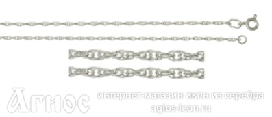 Серебряная цепь "Двойная кордовая", 4.40 г, фото 1