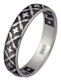 Серебряное кольцо с крестом "Господи, помилуй"