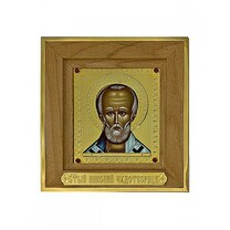Икона Николая Чудотворца из серебра с позолотой