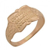 Золотое мужское кольцо "Спаси и сохрани"