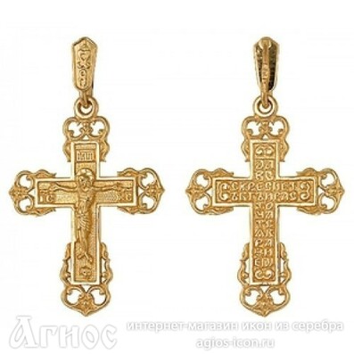 Православный нательный крест криновидный из золота, фото 1