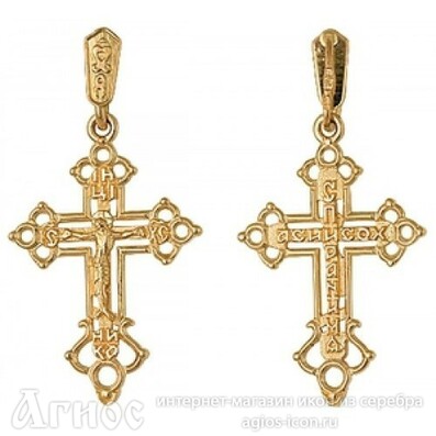Православный нательный крест криновидный из золота, фото 1