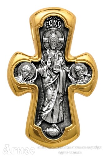 Крестик нательный Деиус с иконой Пресвятой Богородицы Никопея, фото 1