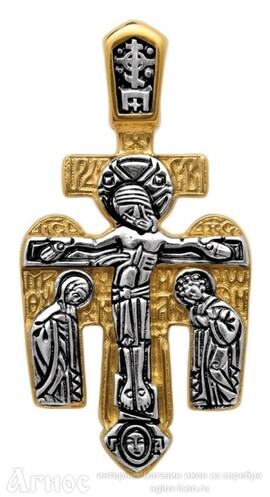 Крест нательный с Распятием и иконой Архангела Михаила, фото 1