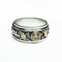 Православное кольцо серебряное женское с цирконом