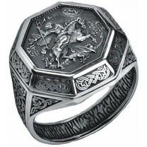 Православное мужское кольцо серебряное