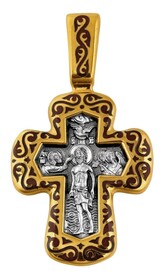 Нательный позолоченный крест для мужчины "Крещение"