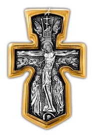 Нательный позолоченный крест для мужчины "Иоанн Богослов"