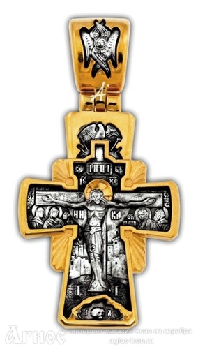 Мужской крест Распятие, Семистрельная Богородица, фото 1