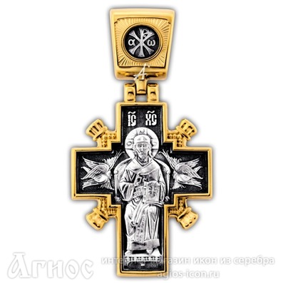 Нательный крест Иисус Христос «Царь царей» с иконой, фото 1