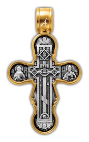 Мужской крестик позолоченный "Архангел Гавриил"