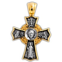 Мужской крестик позолоченный "Варвара Алапаевская"