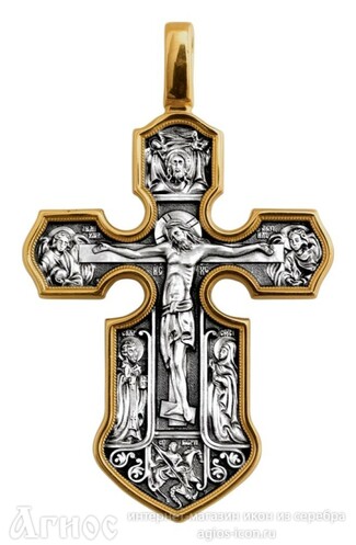 Нательный крест Распятие с ликами святых, фото 1