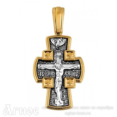 Нательный крест Распятие c иконой Ангела Хранителя, фото 1