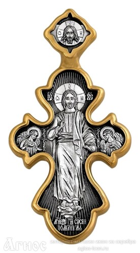 Нательный крест Господь Вседержитель с иконой Богородицы Троеручица, фото 1