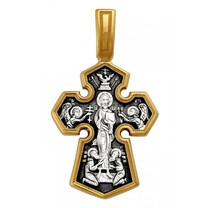 Нательный крест Господь Вседержитель с иконой Богородицы Седмиезерная и ликами святых