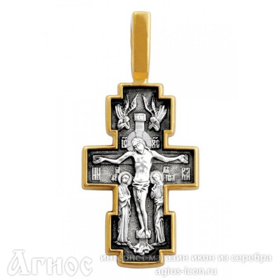 Нательный крест Распятие c иконой Богородицы Млекопитательница, фото 1