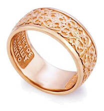 Православное кольцо золотое женское с молитвой к Петру и Февронии