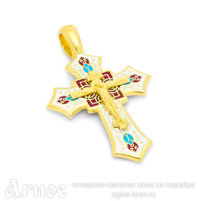 Православный нательный крест Криновидный из серебра, фото 1