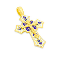 Женский крестик позолоченный с эмалью