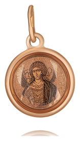 Нательная икона Ангела-хранителя с молитвой из золота