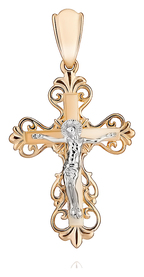 Нежный золотой женский крестик