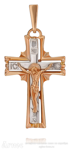 Православный нательный крест Терновый венец с молитвой из золота, фото 1