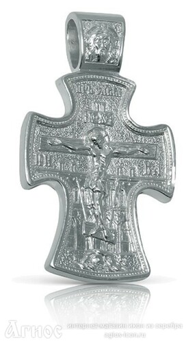 Нательный крест с Распятием и образом Николая Чудотворца, фото 1