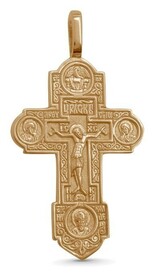 Позолоченный крестик для мужчины "Покров Пресвятой Богородицы"