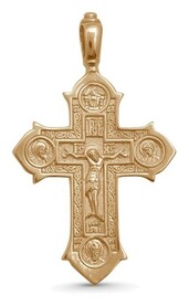 Нательный позолоченный крест для мужчины "Ангел-хранитель"