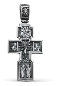 Серебряный крестик для мужчины "Знамение"