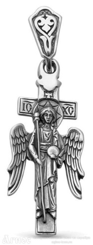 Серебряный крест Ангел Хранитель, фото 1