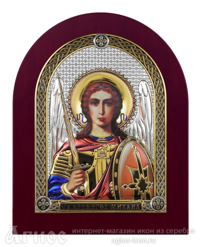 Икона архангела Михаила из серебра с позолотой, фото 1