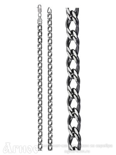 Серебряная цепочка Ромб, двойная панцирная, 55 см, 23.72, фото 1