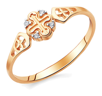 Православное кольцо с крестом золотое