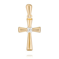 Нательный золотой крестик женский с бриллиантом