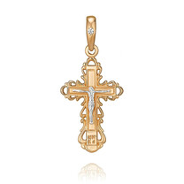 Золотой женский крестик с фианитом
