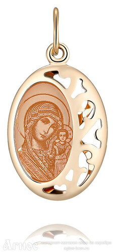 Объёмная золотая иконка Божьей Матери "Казанская" , фото 1