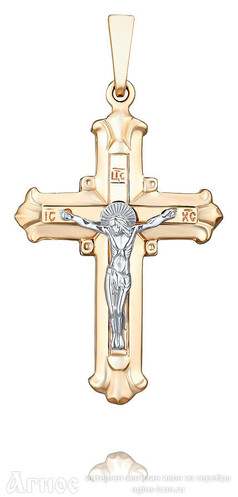 Современный золотой женский крестик на шею, фото 1
