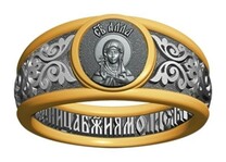Позолоченное женское кольцо к святым