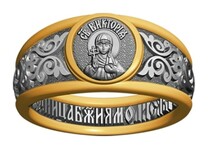 Православное женское позолоченное кольцо к святым