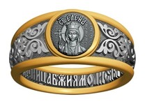 Православное женское позолоченное кольцо к святым